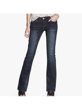 Express Women's Dark Blue ZELDA Flare Jeans